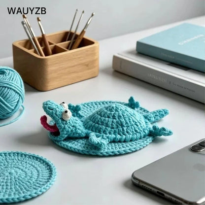 Lizard-Shaped Crochet Drink Coaster