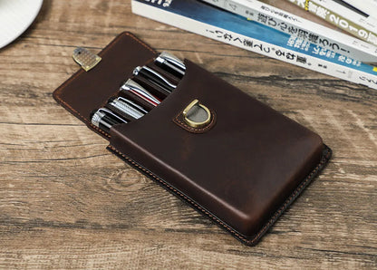 Leather Pen Holder – Handcrafted Cowhide Design