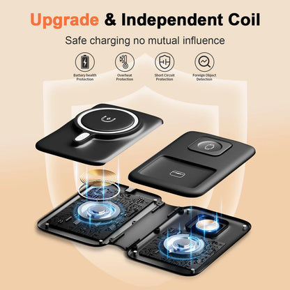 3-in-1 Magnetic Charging Station – Foldable Design