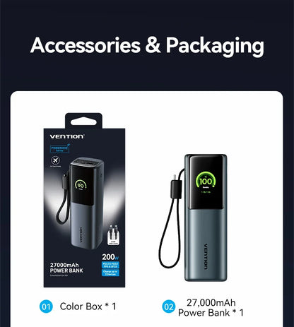 27000mAh Capacity Portable Power Bank