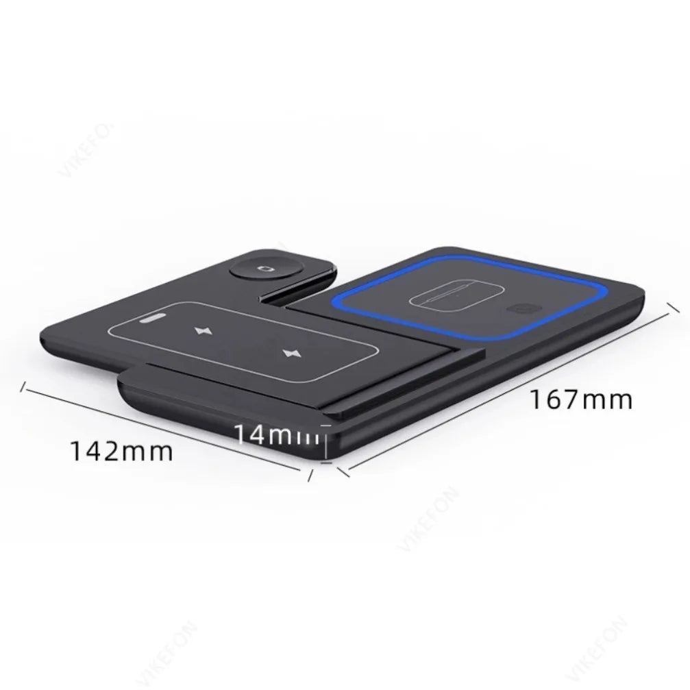 3-in-1 Wireless Charging Dock – Foldable and Versatile Charging Solution