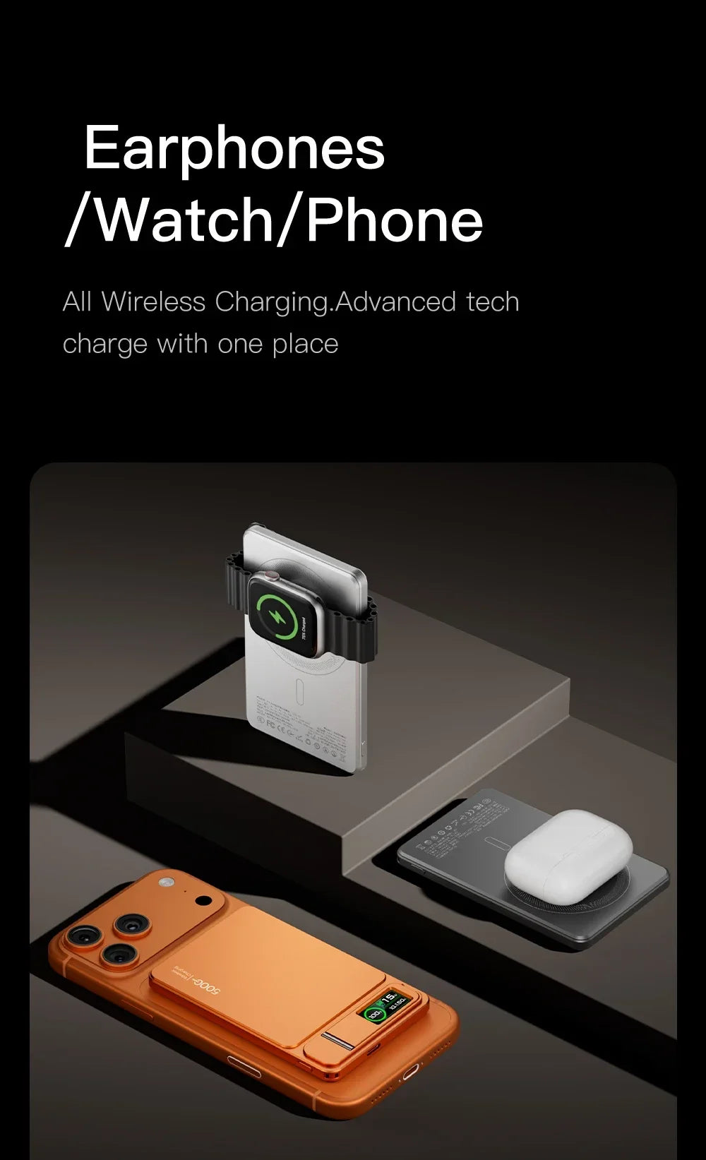 Portable Slim Power Bank with Magnetic Charging Feature