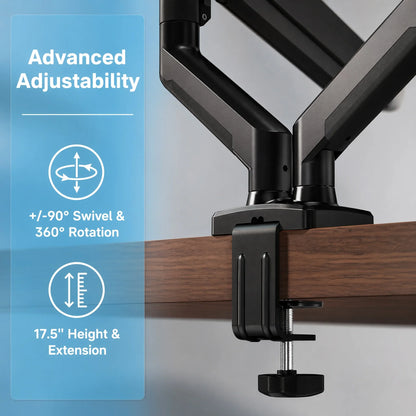 33-Inch Dual Monitor Stand with Adjustable Arms