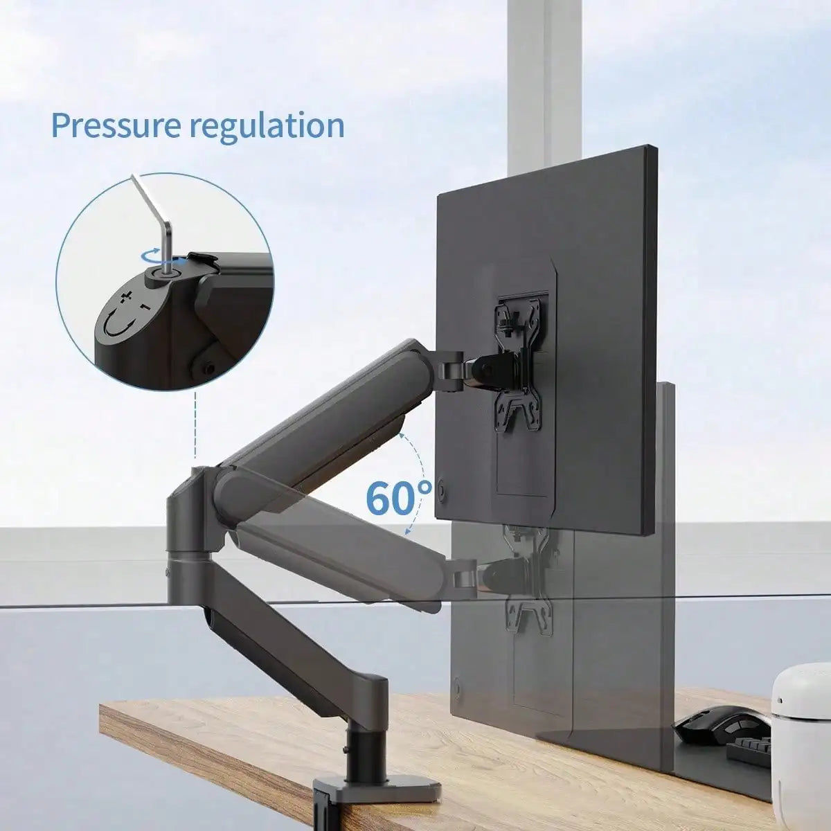 Dual Monitor Stand with Gas Spring Mechanism