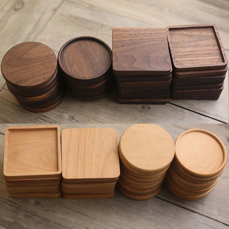 Solid Wood Round Drink Coaster