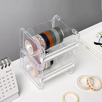 Washi Tape Storage Organizer with Cutting Tool Compartment