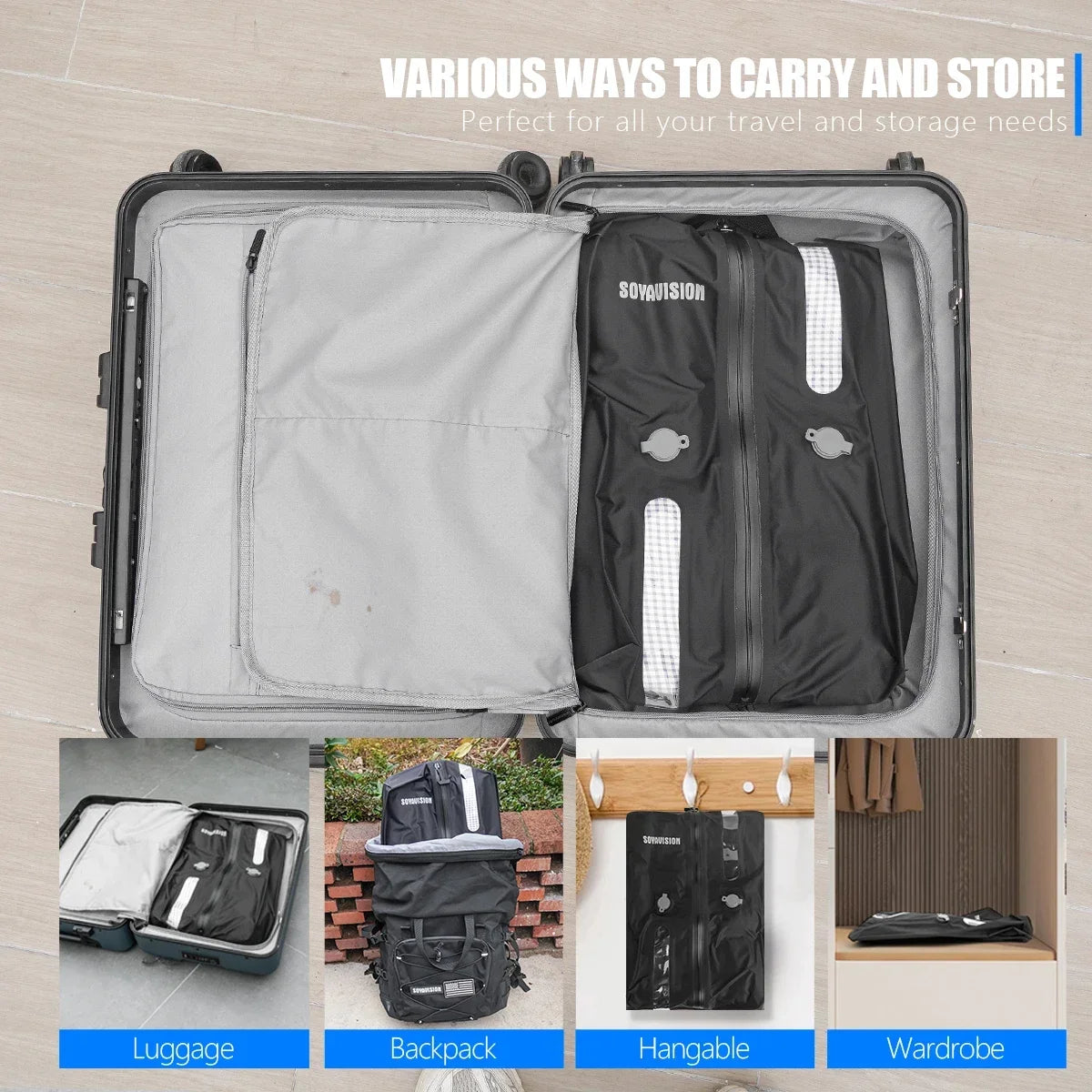 Travel Compression Storage Bags for Vacuum Sealing