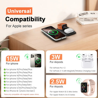 3-in-1 Magnetic Charging Station – Foldable Design
