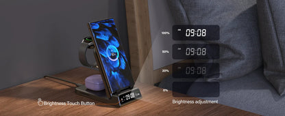 3-in-1 Wireless Charging Dock – Foldable Design for Devices