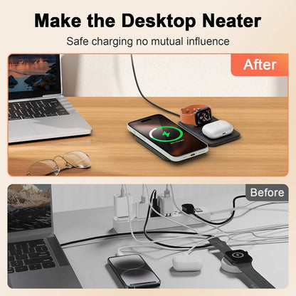3-in-1 Magnetic Charging Station – Foldable Design