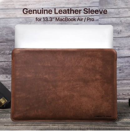Authentic Leather Laptop Messenger Bag - Handcrafted Cowhide