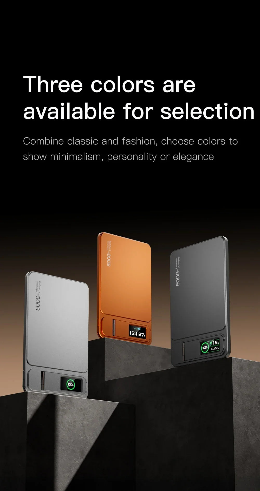 Portable Slim Power Bank with Magnetic Charging Feature