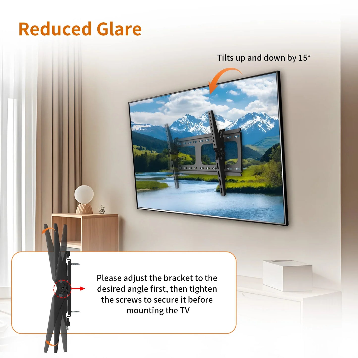 Tilting TV Bracket – Ultra Slim Design for Space-Saving Installation