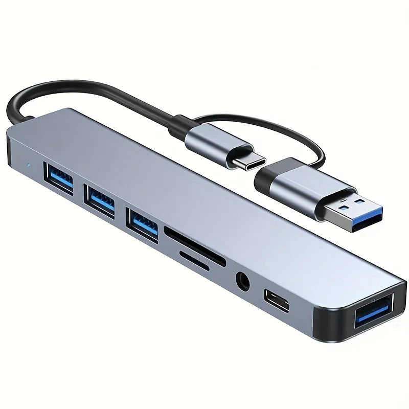 Multi-Function USB-C Hub with 8 Ports