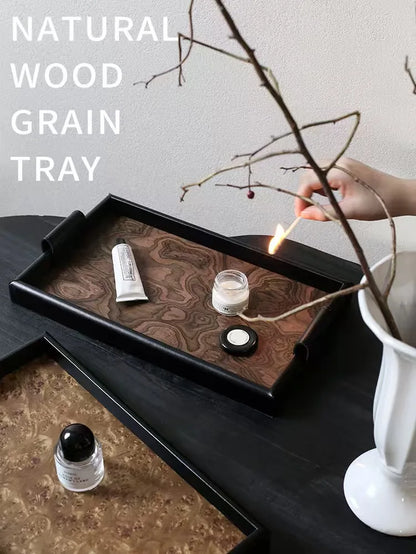 Organizational Woven Tray – Chic Design with Volcano Motif