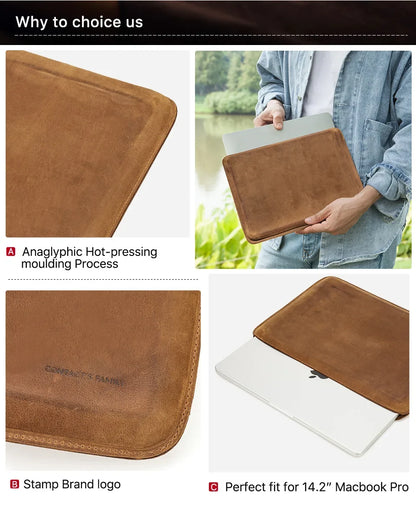 Genuine Leather Sleeve for Laptops