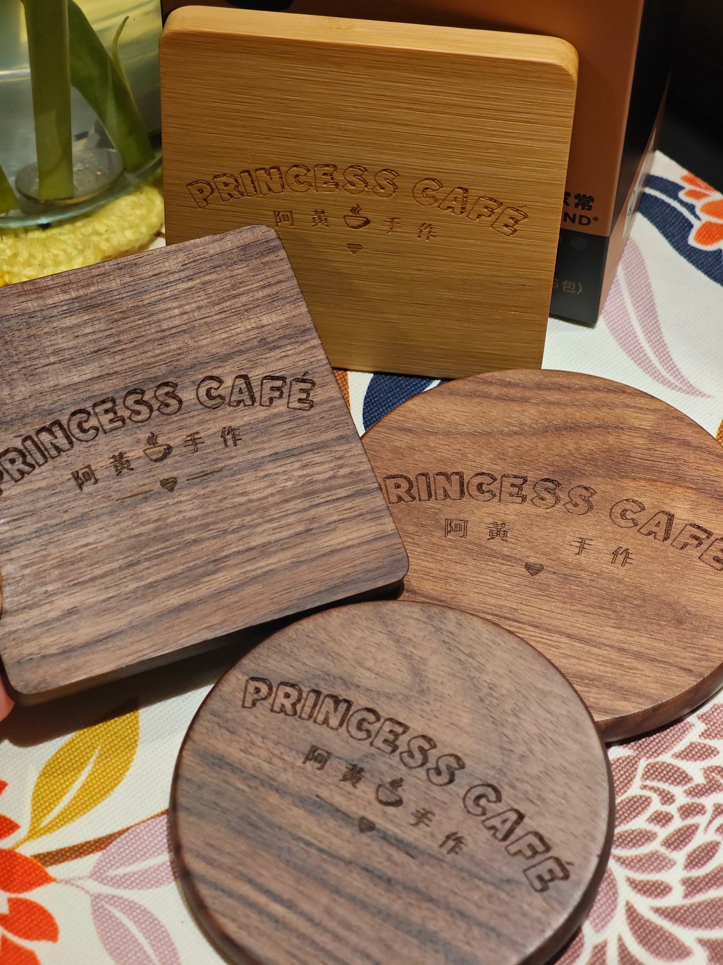 Solid Wood Round Drink Coaster