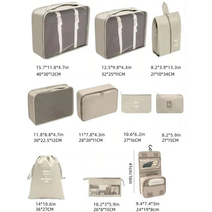 Set of Storage Cubes for Travel Packing