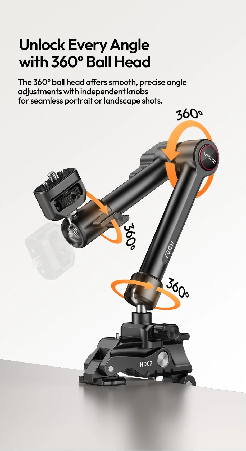 HD02 Adjustable Arm Kit for Cameras and Accessories