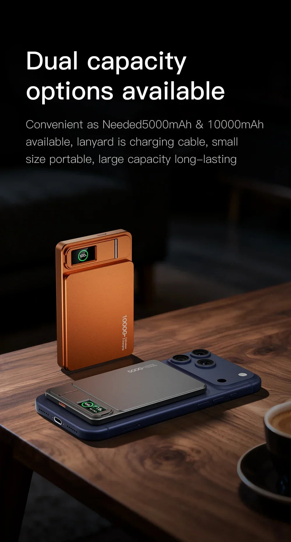 Portable Slim Power Bank with Magnetic Charging Feature