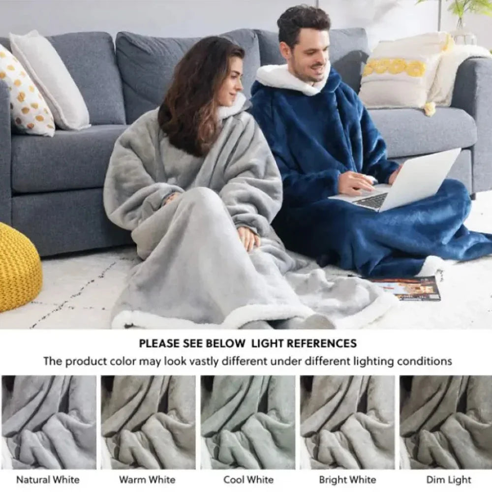 Cozy Fleece Hoodie Blanket in Extra Large Size for Warm Comfort