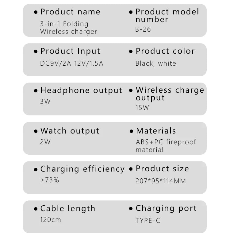 Wireless Charging Station with LED Clock – 6 Functions