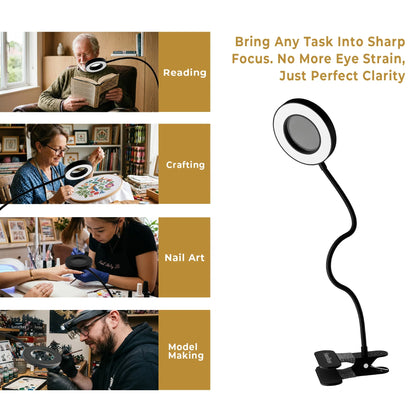 LED Magnifying Lamp with Clamp Attachment