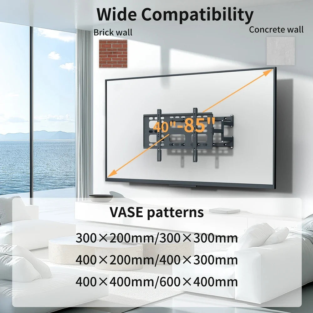 Adjustable Wall Bracket for TVs with Full Motion Capability