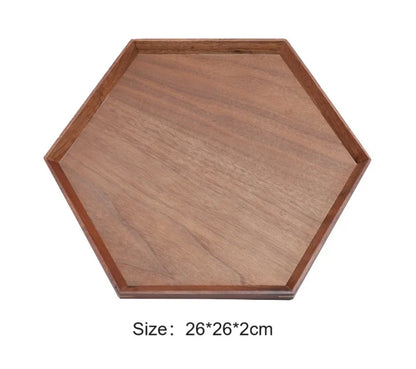 Hexagonal Fruit Dish in Black Walnut Finish