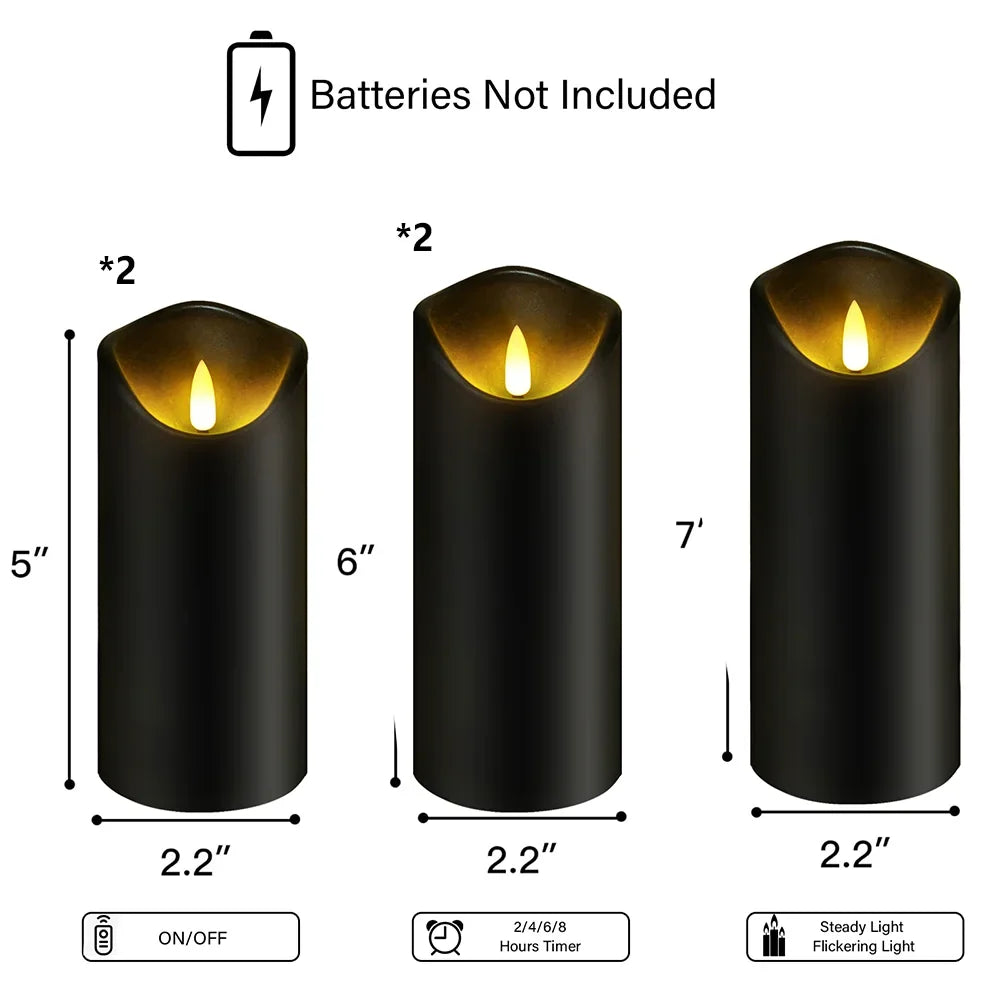 Set of 5 LED Candles Without Flame – Wobbling Design