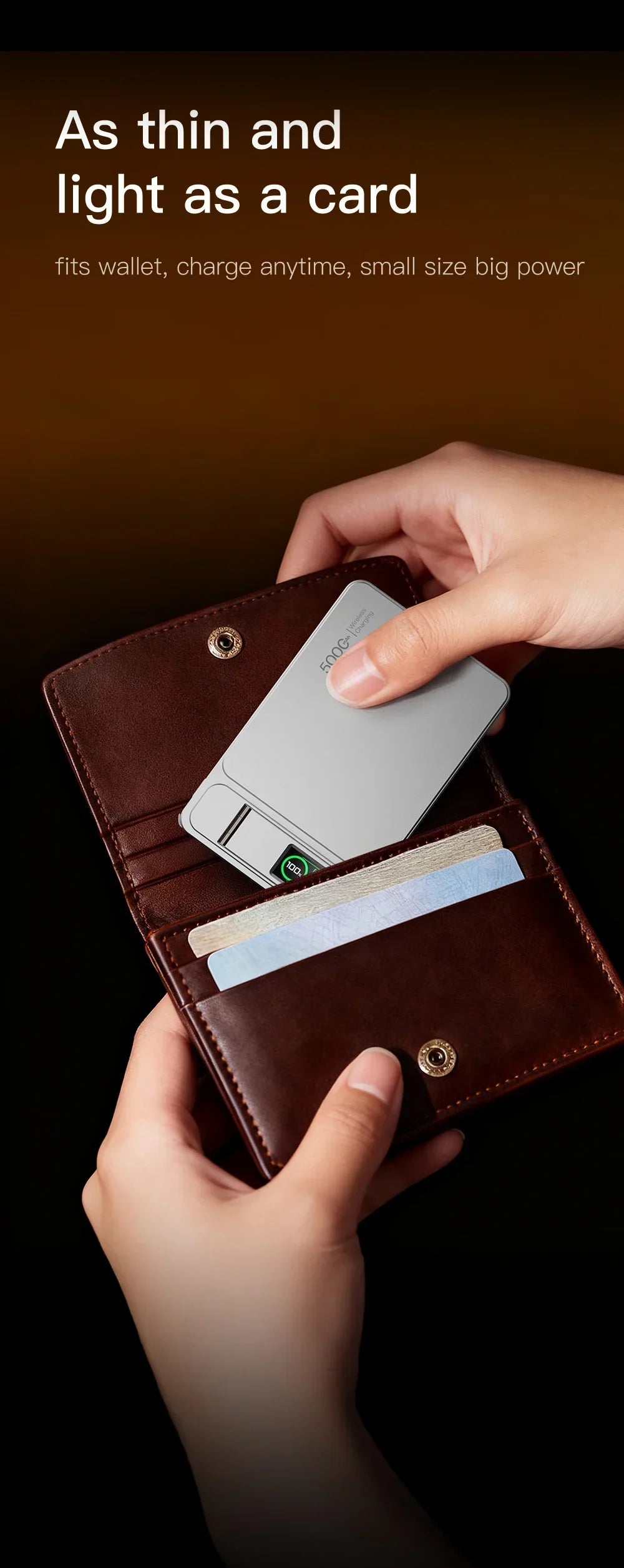 Portable Slim Power Bank with Magnetic Charging Feature