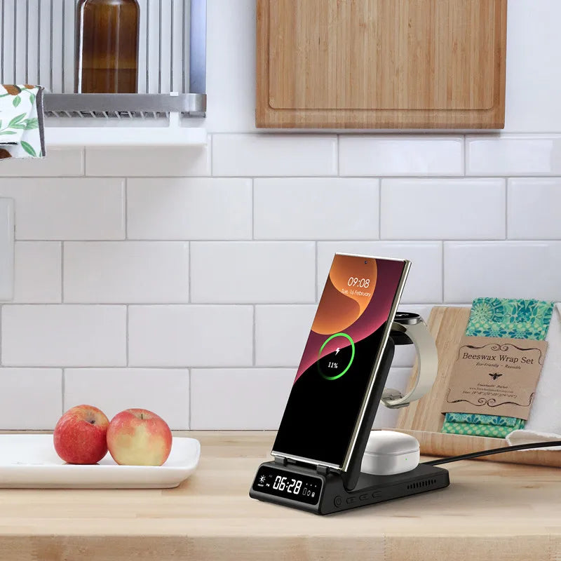 3-in-1 Wireless Charging Dock – Foldable Design for Devices