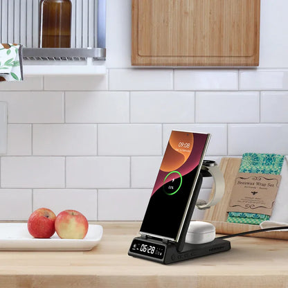 3-in-1 Wireless Charging Dock – Foldable Design for Devices