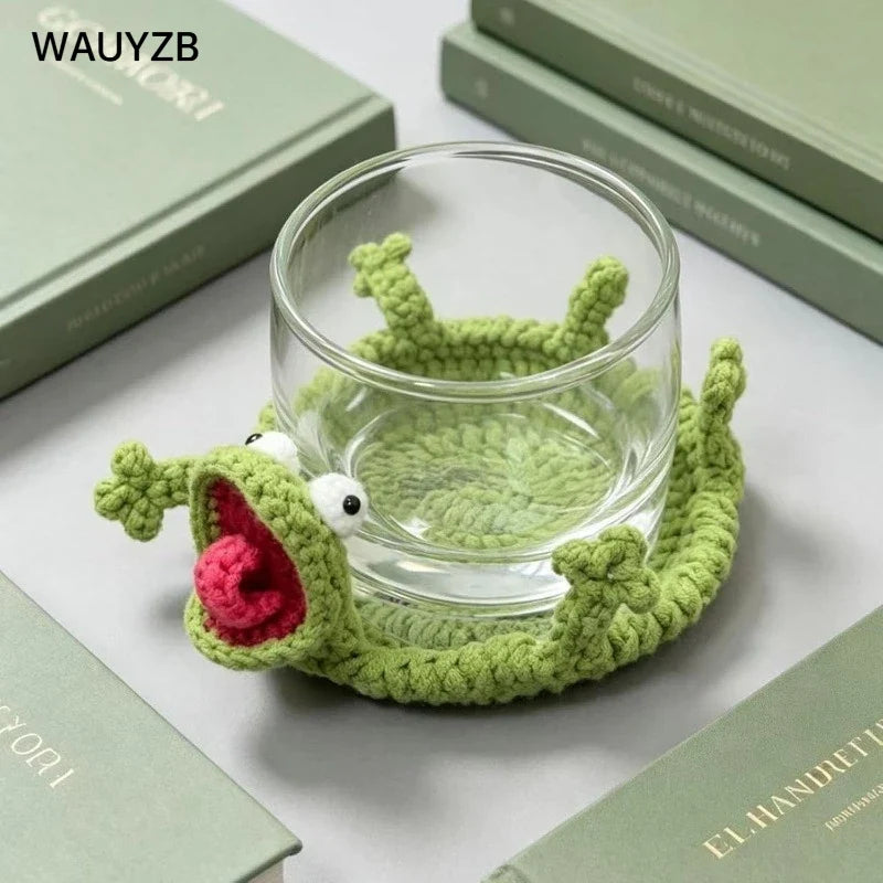 Lizard-Shaped Crochet Drink Coaster