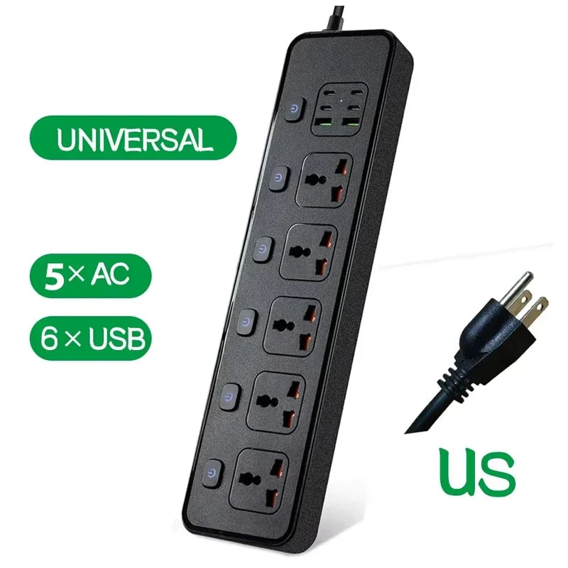 Travel Power Adapter with Multiple Outlets for Global Use