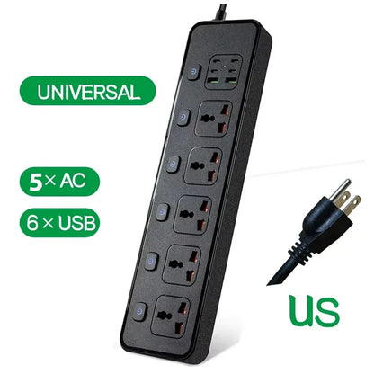 Travel Power Adapter with Multiple Outlets for Global Use