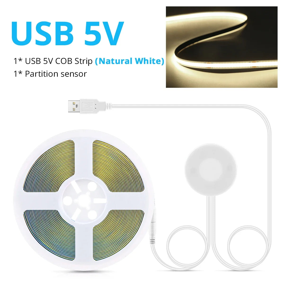 Desk Strip Light with COB LED and USB Connection