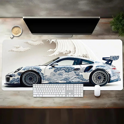 Large Gaming Mouse Pad Featuring Sports Car Graphic
