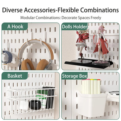 Desktop Organizer with Pegboard Design - Simple Setup, No Drilling Required