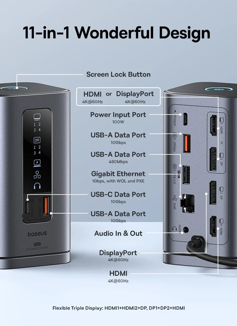 11-in-1 Multi-Port Docking Station