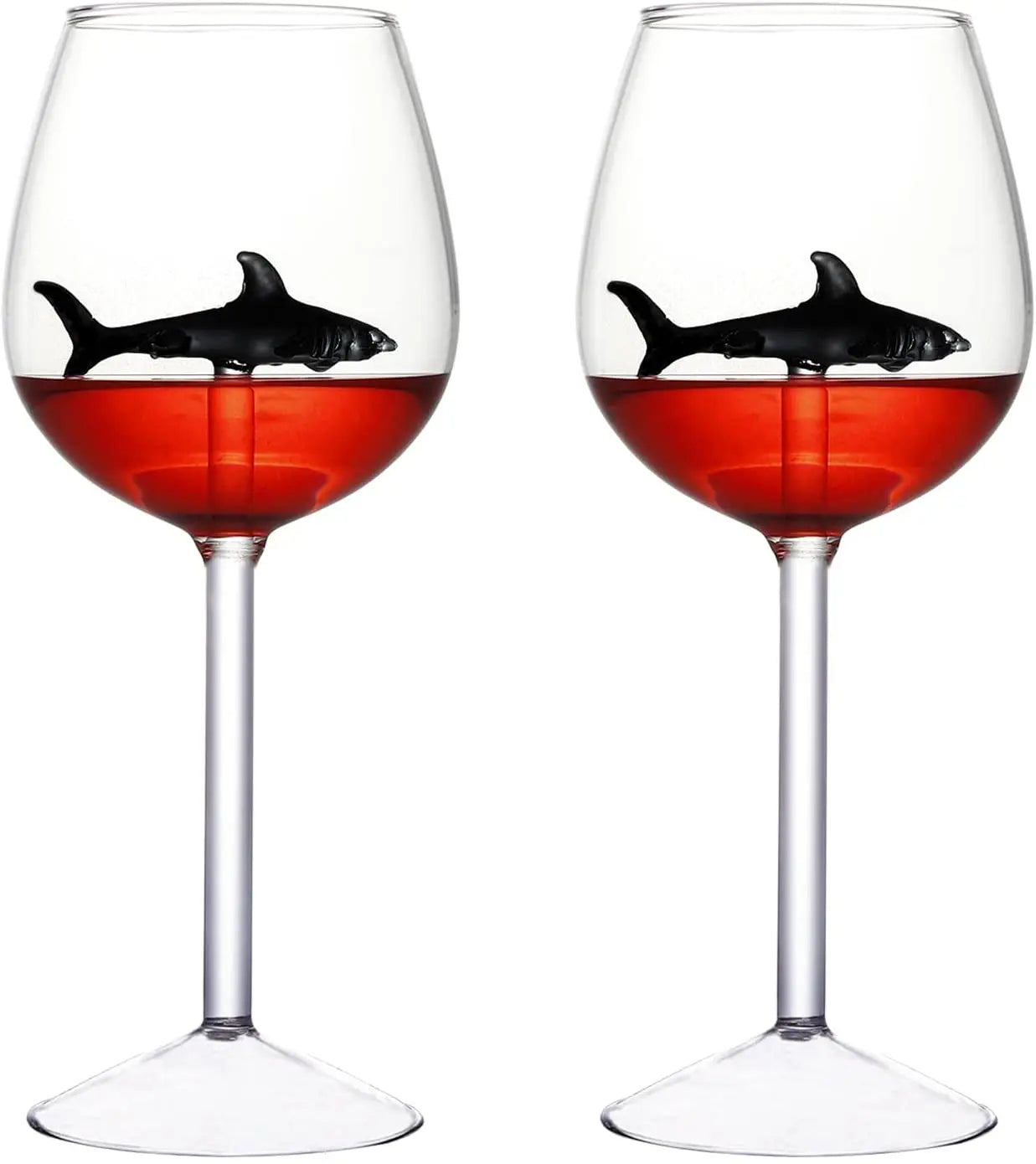 Whimsical Shark-Inspired Wine Glasses for All Celebrations