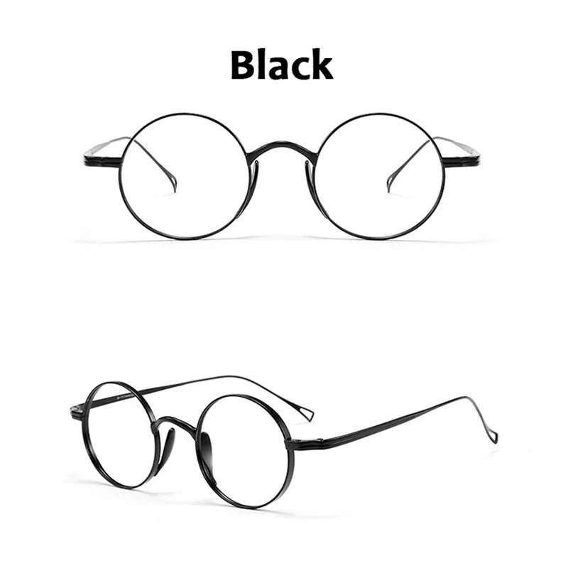 Round Retro Glasses with Titanium Frame