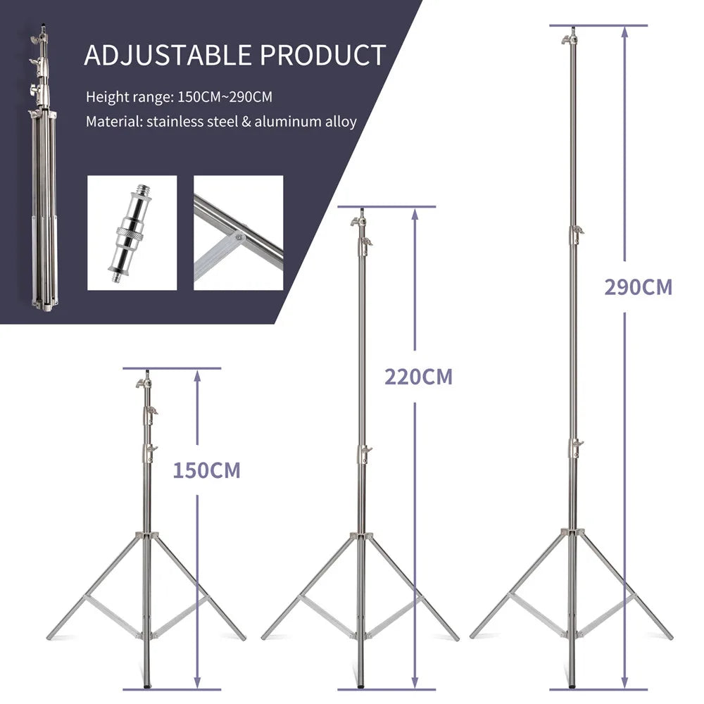 Tripod for Studio Lighting - 2.9M Height Adjustable Stand