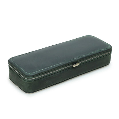 Leather Pen Holder with Three Compartments in Vintage Design