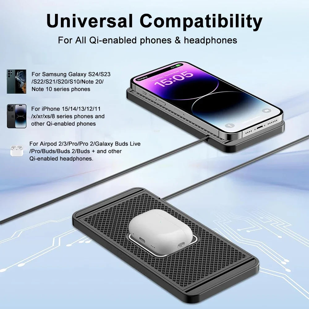 Fast Charging Pad for Cars with Anti-Slip Design
