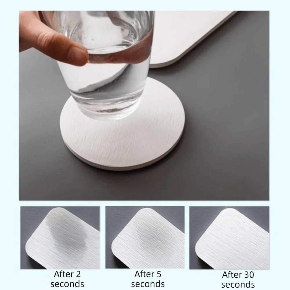 Diatomaceous Earth Coaster with Cartoon Cat Design