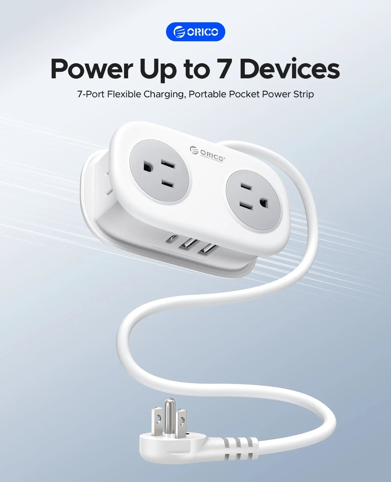 Travel-Friendly Power Strip with Cord Organization