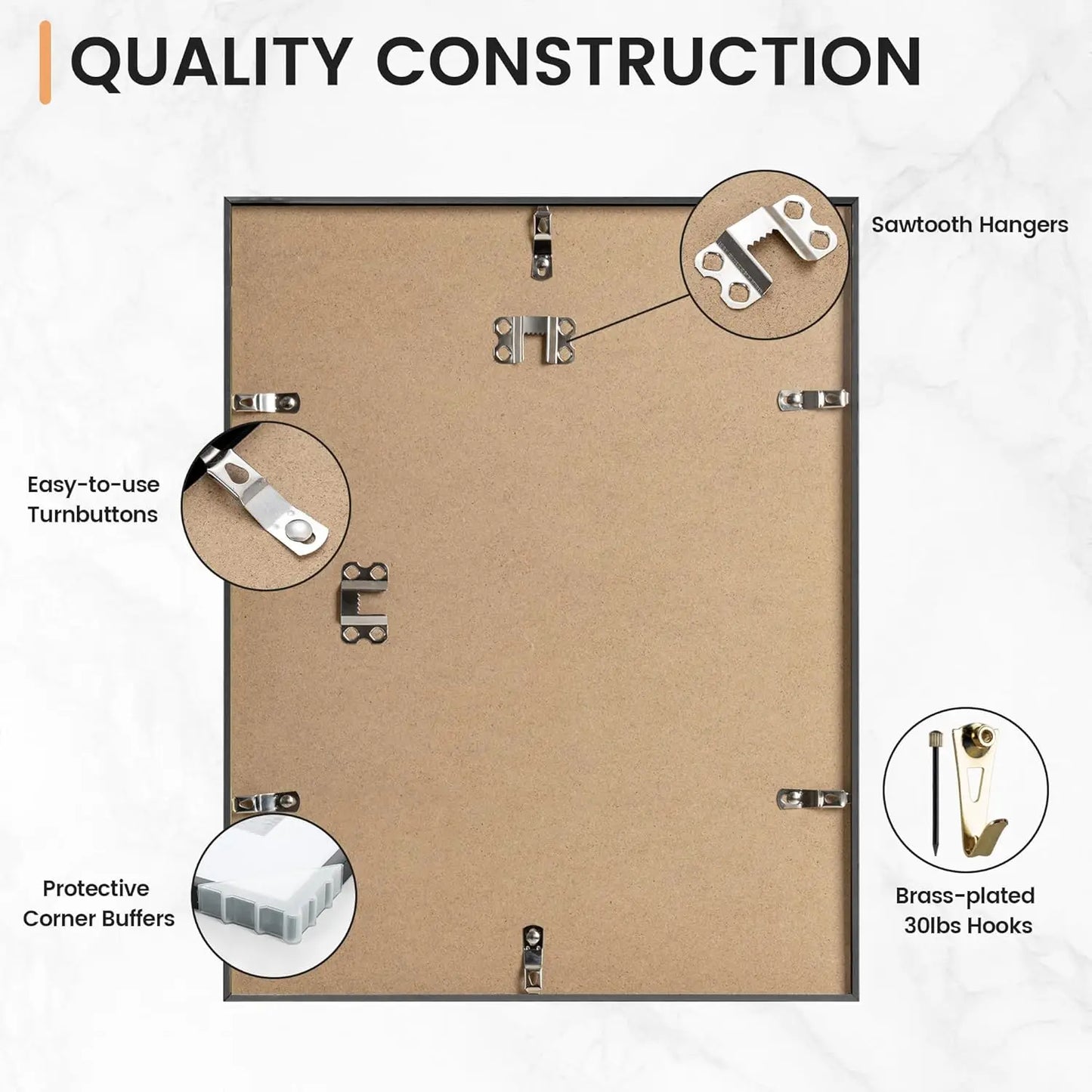 3-Pack Set of Aluminum Frames for Pictures