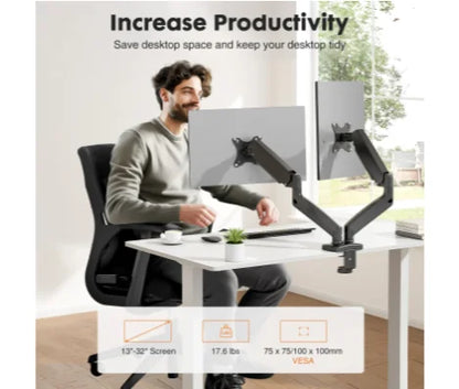 Dual Monitor Stand with Gas Spring Adjustment
