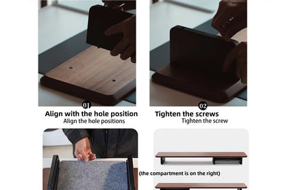 Wooden Monitor Stand in Black Walnut Finish